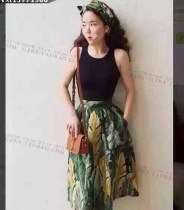 Mqueen魅女王2015夏新款女士半身长裙 黑色背心 百搭