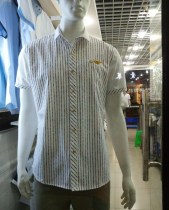 劲牌男装 2015夏 新款 蓝色  竖条 商务 衬衫