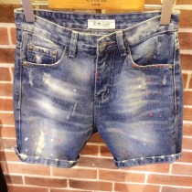 2015年尚购牛仔短裤喷漆爆款